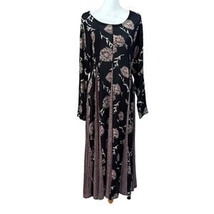 Nostalgia‎ vintage maxi dress, black/cream, bohemian, romantic, prairie, artsy